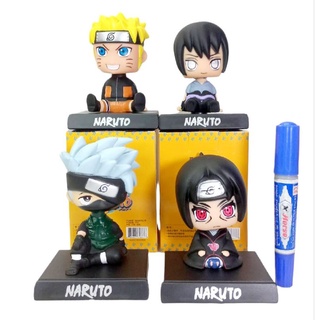 โมเดล Naruto นารูโตะ เซ็ท4ตัว หัวโยกสั่นดุ๊กดิ๊ก ขนาด12cm. มีกล่อง