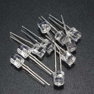(10ชิ้น) LED หัวตัด Flat Top 3mm 5mm ขาว ฟ้า เขียว เหลือง แดง WarmWhite White Blue Green Yellow Red Orange ไดโอดเปล่งแสง