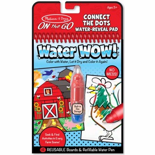 [ระบายน้ำ+รียูส] รุ่น 9485 ระบายสีด้วยน้ำรุ่นต่อจุดฟาร์ม เล่นซ้ำได้ Melissa &amp; Doug Reusable Water Wow Connect The Dots รีวิวดีใน Amazon USA พกพาได้ ของเล่น