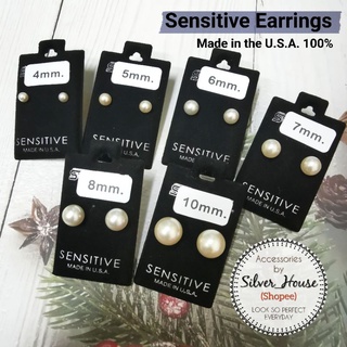 STUDEX ต่างหูสำหรับคนแพ้ง่ายนำเข้าจาก U.S.A. white pearls มุ…