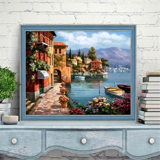 (พร้อมส่ง🇹🇭) ภาพติดเพชรคริสตัล 💎30x40cm 5D DIY Diamond Painting ภาพวาด ครอสติสคริสตัล ธรรมชาติ Landscape ภาพตกแต่งบ้าน