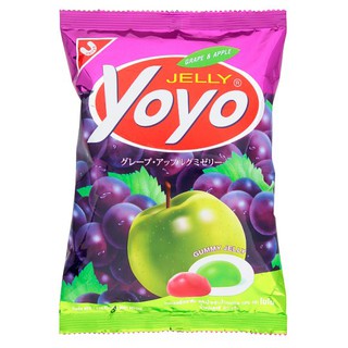✨นาทีทอง✨ โยโย่ พลัส ขนมเยลลี่เจลาตินผสมน้ำองุ่น น้ำแอปเปิล 10% 80กรัม Yoyo Plus Snack, Jelly Gelatin with Grape Juice a