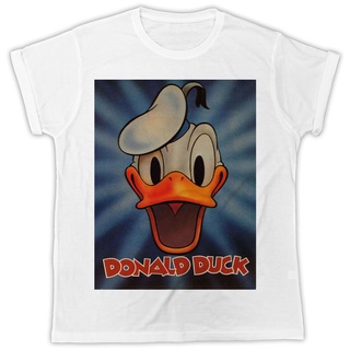 เสื้อยืดผ้าฝ้ายพิมพ์ลายขายดี เสื้อยืดแขนสั้น พิมพ์ลาย Donald Duck Happy Face สุดเท่ สไตล์เรโทร เหมาะกับของขวัญวันเกิด