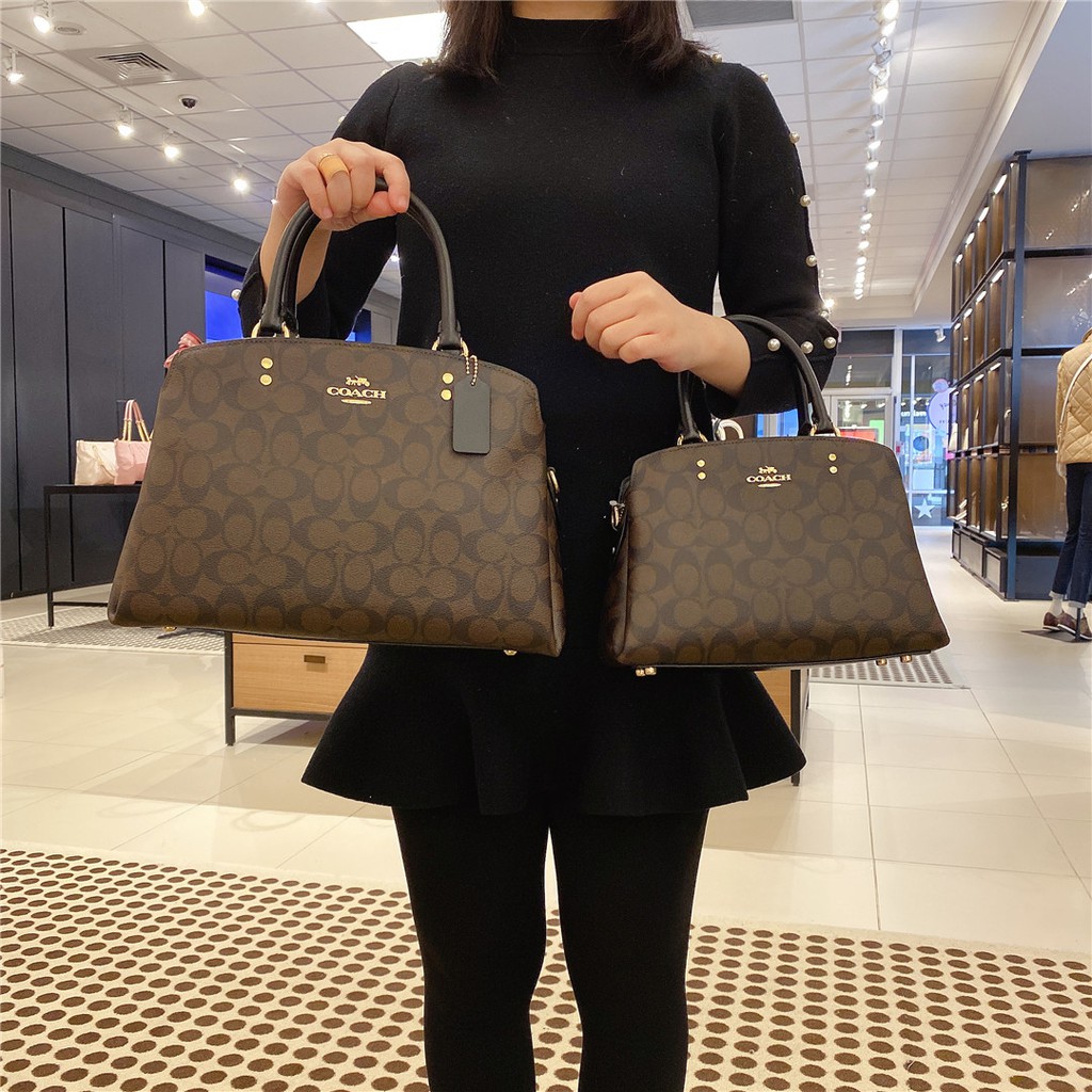 COACH แท้100% MINI LILLIE CARRYALL IN SIGNATURE CANVAS (COACH