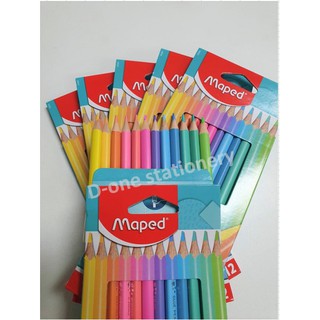 สีไม้พาสเทล 12 สี COLORPEPS PASTEL Maped สีไม้ สีพาสเทล