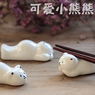 [พร้อมส่งจากไทย ] ที่วางตะเกียบ หมีสีขาว