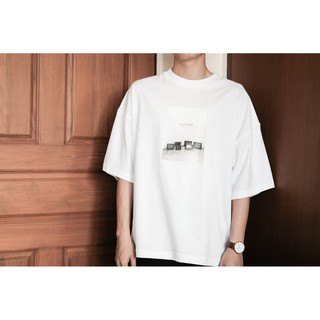 เสื้อยืดคอกลมเสื้อยืดโอเวอร์ไซส์ GURETO : Television (White)S-3XL