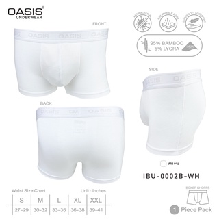 OASIS กางเกงชั้นในชาย Boxer ผ้าคอตตอน แบมบู มี 4 สีให้เลือก รุ่น IBU-0002B มีสี ดำ เทา กรม ขาว