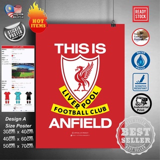 สติกเกอร์โปสเตอร์ ลายฟุตบอล This Is Anfield Liverpool FC สําหรับตกแต่งผนังบ้าน