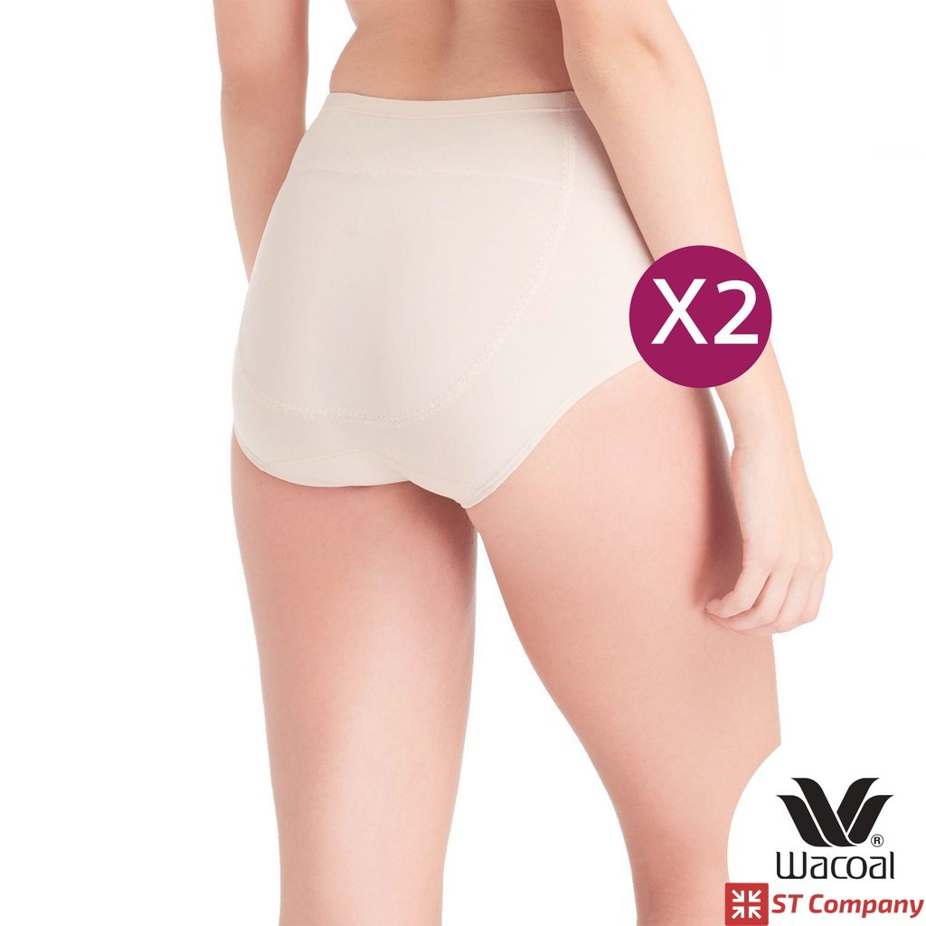 กางเกงใน Wacoal U-Fit Extra Panty ทรง Short (เต็มตัว) สีเบจ (BE) 2 ชิ้น รุ่น WU4838 กางเกงในผู้หญิง วาโก้ กระชับก้น ก้น