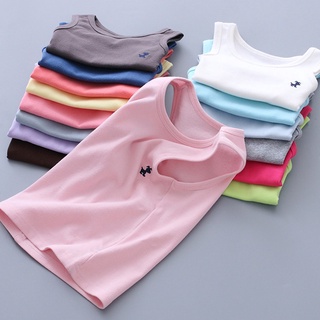เสื้อกล้าม แขนกุด ผ้าฝ้าย สําหรับเด็กผู้หญิง และเด็กผู้ชาย