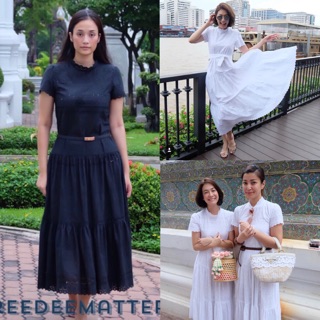 Maxi Dress ผ้าลูกไม้cotton ฉลุลาย