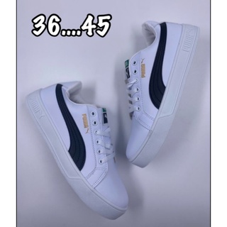 [B1459 ] รองเท้าผ้าใบหนัง  มีsize 36-45 สินค้าใหม่💯%