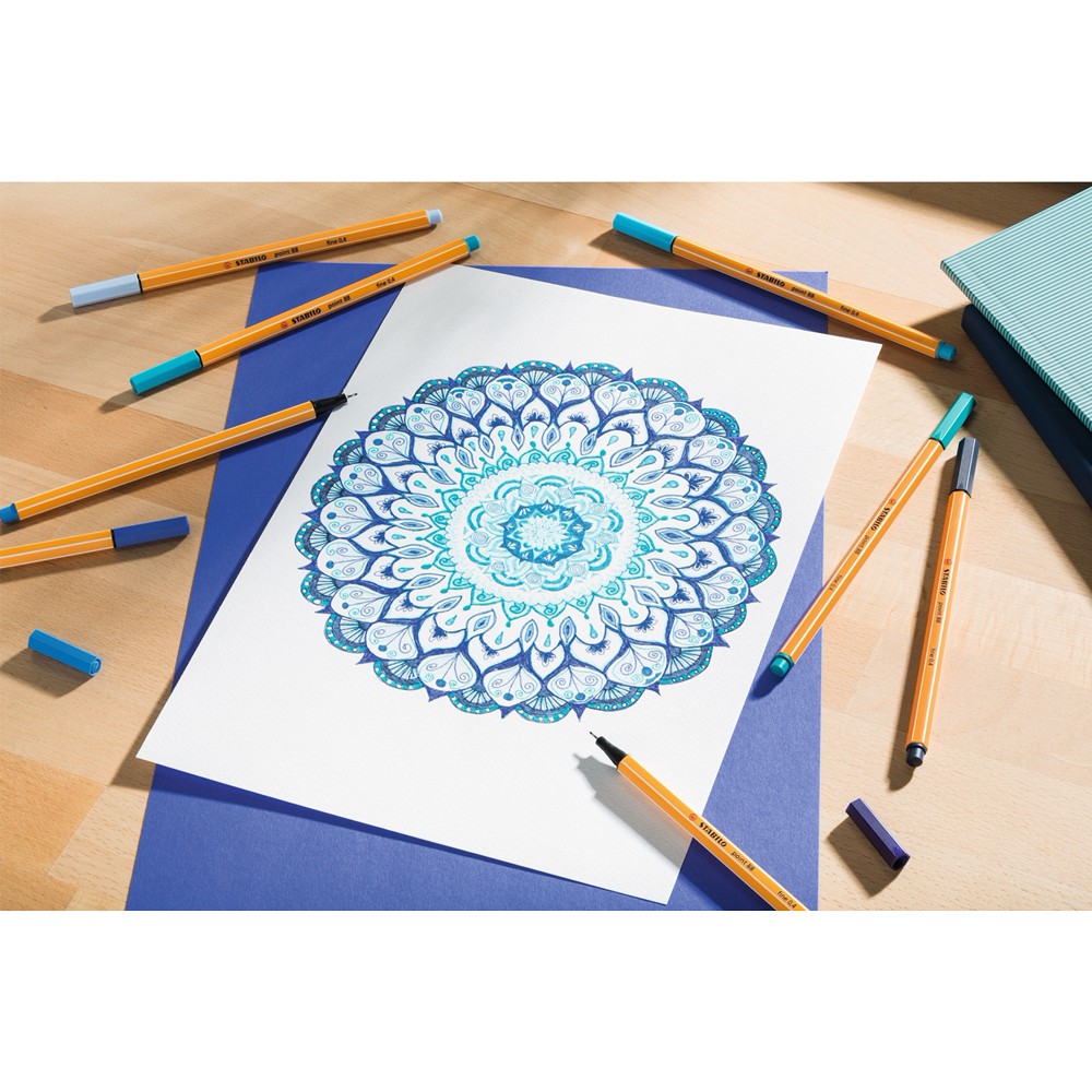 STABILO Point 88 Mini Funnimals ปากกาสีหมึกน้ำ หัวเข็ม Fibre-Tip Pen ชุด 12 สี ปากกาหัวเข็ม