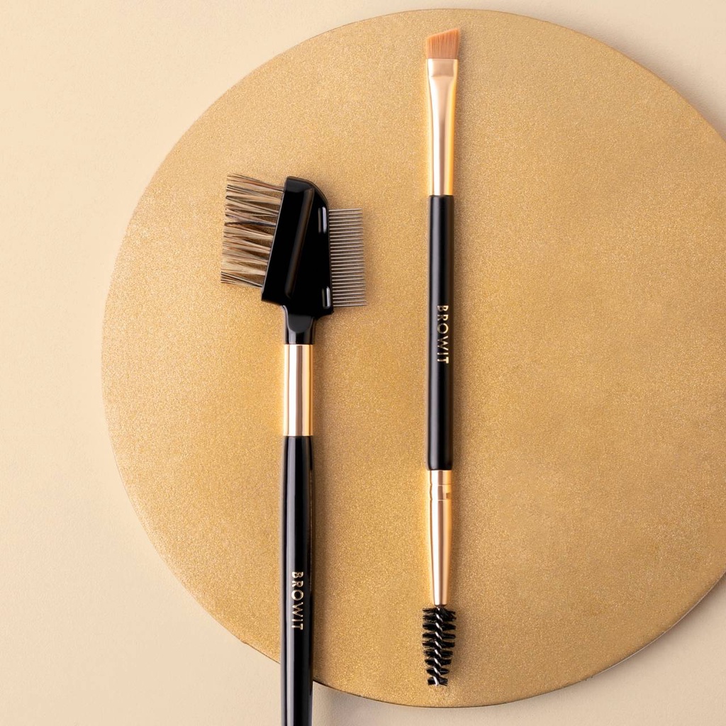 Professional Brow Angle Brush & Brow Spoolie,Professional Brow Comb & Brow Brush