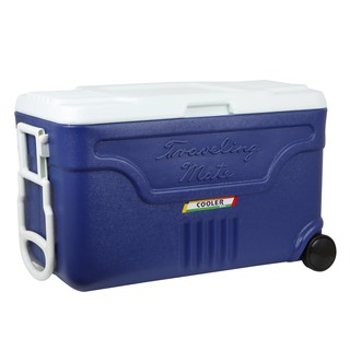 กระติกเหลี่ยมล้อลากใหญ่ 40ลิตร คละสี คีปอิน RW0340 40 liter large square bucket cooler, assorted colors, kiwin RW0340