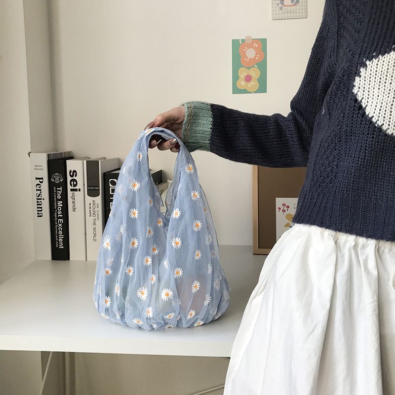 Daisy shopping bag ถุงผ้าทรงช็อปปิ้งผ้าตาข่าย