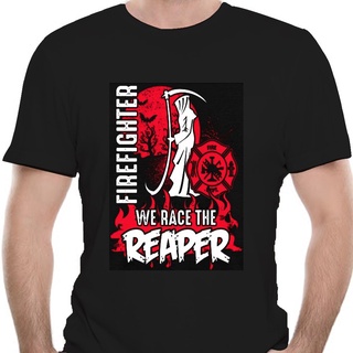 แขนสั้นcrew neckเสื้อยืด พิมพ์ลาย Paramedic Race the Reaper สําหรับผู้ชาย และผู้หญิงS-XXXXL