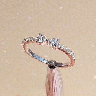 Ring Mini Heart silver 92.5% แหวนเพชรcz รูปโบว์