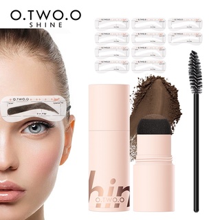 O.TWO.O Brow Powder แป้งเขียนคิ้ว กันน้ำ สีน้ำตาลธรรมชาติ แป้งคิ้ว ด้วยการ์ดทรงคิ้วและแปรงคิ้ว 3 สี (Waterproof,long-lasting,eyebrow powder)