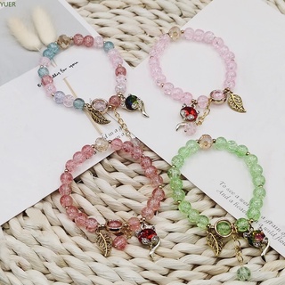 [YUER] สไตล์ใหม่ สุนัขจิ้งจอก ป๊อป ดอกไม้ คริสตัล วงกลมเดี่ยว สร้อยข้อมือ ins ที่เรียบง่าย แฟชั่นผู้หญิง เด็ก เครื่องประดับ สร้อยข้อมือ