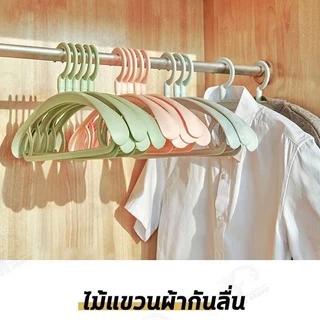 [ เเขวนเสื้อสูท ] ไม้เเขวนเสื้อ ไม้เเขวนพลาสติกไหล่กว้าง เเขวนเสื้อสูท ตะขอหมุนได้ 360องศา สีพาทเทลน่ารัก CA