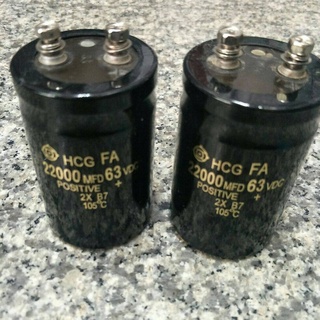 Capacitor คาปาซิเตอร์ 22000MFD63VDCคุณภาพเต็ม100%สินค้าใหม่พร้อมส่งขนาดสูง8cm.อ้วน5cm. (1ชิ้น)