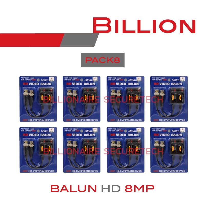 HD VIDEO BALUN 600 M. บาลัน 600 เมตร รองรับกล้องความละเอียดสูงสุด 8 ล้านพิกเซล (PACK 8) BY BILLIONAIRE SECURETECH