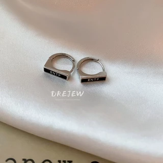 DREJEW ต่างหูแฟชั่น จี้ตัวอักษร เข้ากับทุกการแต่งกาย สไตล์เกาหลี
