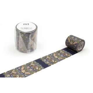 mt masking tape Morris &amp; Co. Strawberry Thief Indigo/Mineral (MTWILL26) / เทปตกแต่งวาชิ ลาย Morris &amp; Co. Strawberry Thie