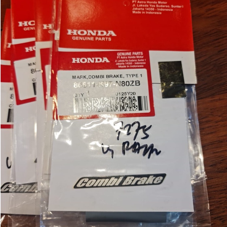 (PCX150/160)HONDA ORI -STICKER MARK COMBI BRAKE 68611K97N80ZB TYPE1