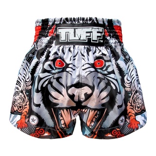 กางเกงซ้อมมวยกางเกงมวย กางเกงมวยไทย TUFF Muay Thai Boxing Shorts Grey Cruel Tiger