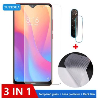 【3in1】Xiaomi Redmi Note 8 7 6 8A 7A Mi 9T 9 Pro โปร่งใส ฟิล์มกระจกนิรภัย + ฟิล์มกันรอย +ฟิล์มป้องกันเลนส์ สำหรับ