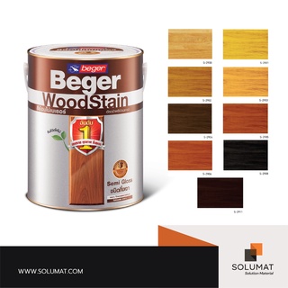 สีย้อมไม้ Beger WoodStain ชนิดกึ่งเงา ขนาด 1/4 แกลลอน (0.946ลิตร)