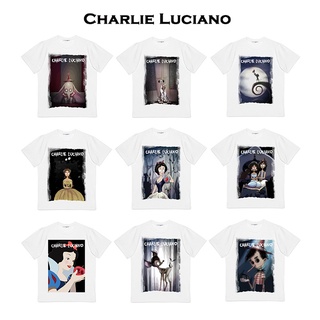 Charlie Luciano เสื้อยืดคอกลม แขนสั้น ทรงหลวม พิมพ์ลายเทพนิยาย สไตล์แฟรี่ สําหรับคู่รักS-5XL