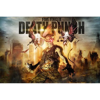 Five Finger Death Punch 11 แม่เหล็ก ติดตู้เย็น 5มิล วงดนตรี ของขวัญ ของสะสม Heavy Rock Band Black Metal  Hib Hob Reaper