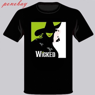 เสื้อยืดโอเวอร์ไซส์ขายดี เสื้อยืด พิมพ์ลายโลโก้ WICKED *Wizard of OZ Broadway Musical Show สีดํา สําหรับผู้ชาย S-3 CFepk