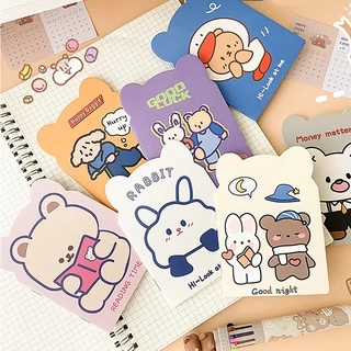 ⭐สมุดโน๊ตแบบพกพา⭐รูปทรง หูการ์ตูน ลายการ์ตูนน่ารัก📌สุ่มลาย😄✅สินค้า สมุดพกพา สมุดจดบันทึกโน๊ต