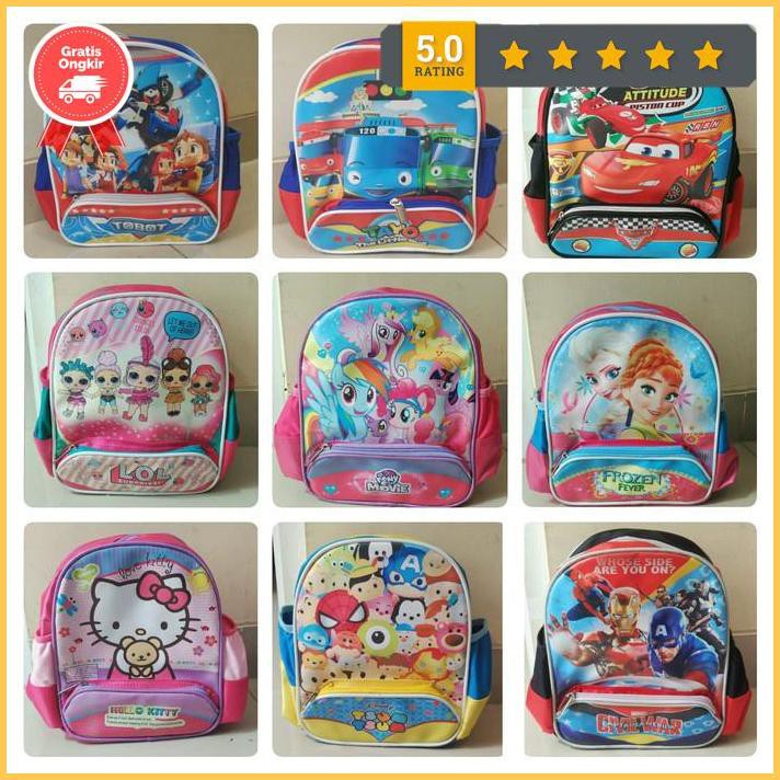 กระเป๋าเด็ก/เป้โรงเรียนสําหรับเด็กหญิงและเด็กชาย Pg Paud Lol Cars Pony Ready789