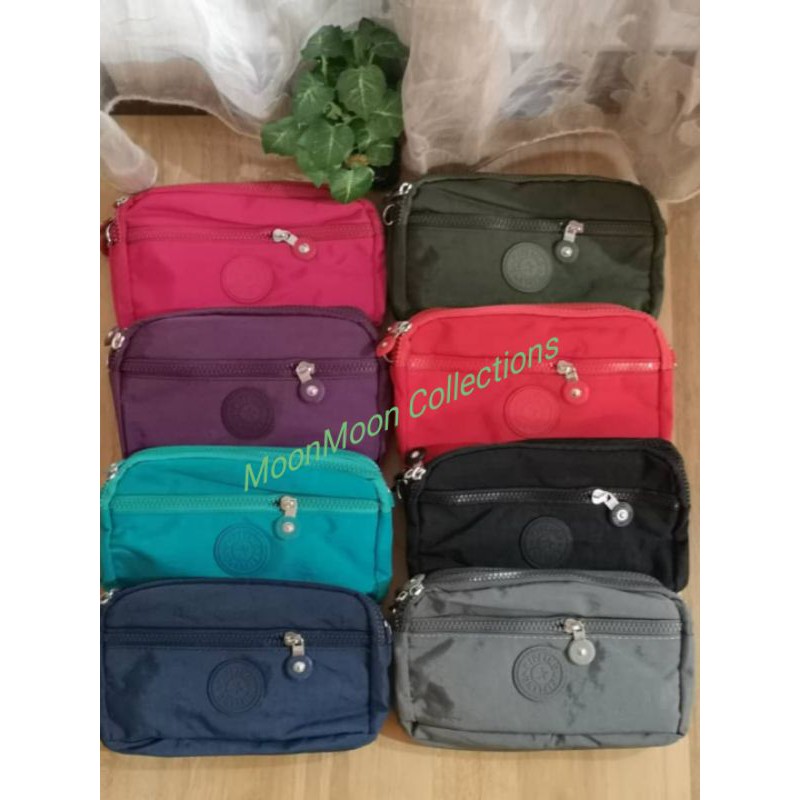 Nylon Zip Wallet Zip Purse Sling Bag L-Size