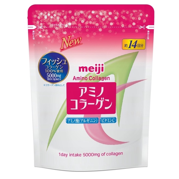 พร้อมส่ง🔥(Refill) Meiji Amino Collagen 5,000 mg 14 วัน เมจิ อะมิโน คอลลาเจน ชนิดผง คอลลาเจนเปปไทด์ [แท้💯%]