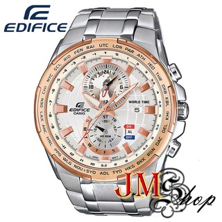 Casio Edificeนาฬิกาข้อมือผู้ชาย สายสเตนเลส รุ่น EFR-550D-7AVUDF (White/Pink Gold)