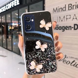 ใหม่ เคสโทรศัพท OPPO Reno7 Pro / Reno 7 5G New Softcase Cover Crystal Butterfly Phone Cell Case Transparent Clear Shiny Sequins Casing เคส Reno 7 Pro 7Pro Reno7Pro