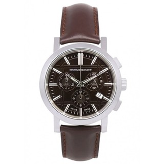 BURBERRYBU1383WATCH MENS SWISS CHRONOGRAPH BROWN LEATHER STRAP นาฬิกาแบรนด์เนมแท้100% นาฬิกาผู้ชาย BU-70