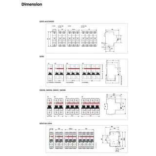 ABB เซอร์กิตเบรกเกอร์ลูกย่อย MCB SH201 (6A - 63A) 1P 6kA Miniature Circuit Breaker