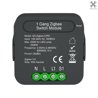 [toolhelper] Qs-zigbee-cp01 Tuya ZigBee โมดูลสวิตช์แปลงอัจฉริยะ 1 โมดูลสวิตช์แก๊ง