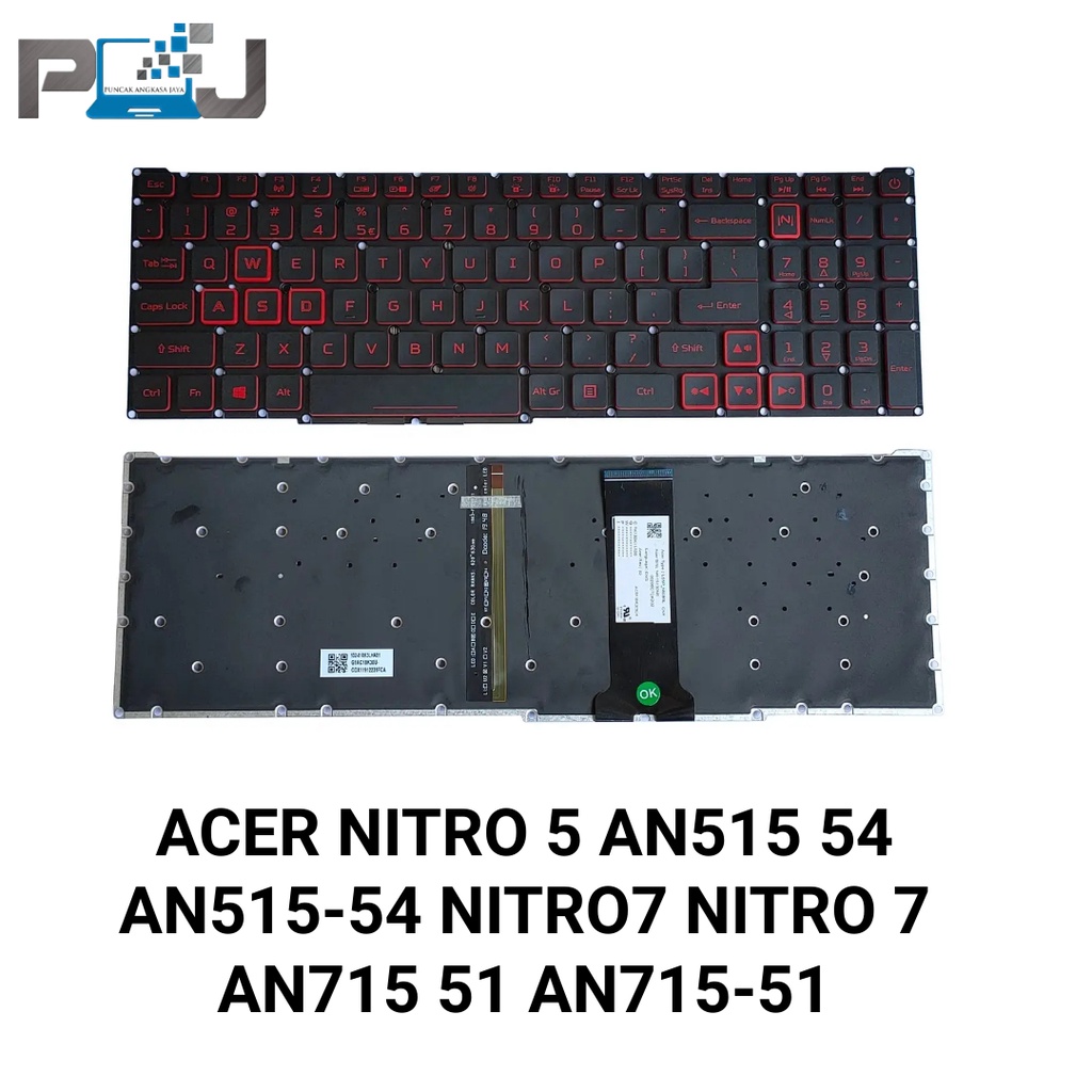 อะไหล่คีย์บอร์ดแล็ปท็อป โน้ตบุ๊ก ACER NITRO 5 AN515 54 AN515-54 NITRO7 NITRO 7 AN715 51 AN715-51