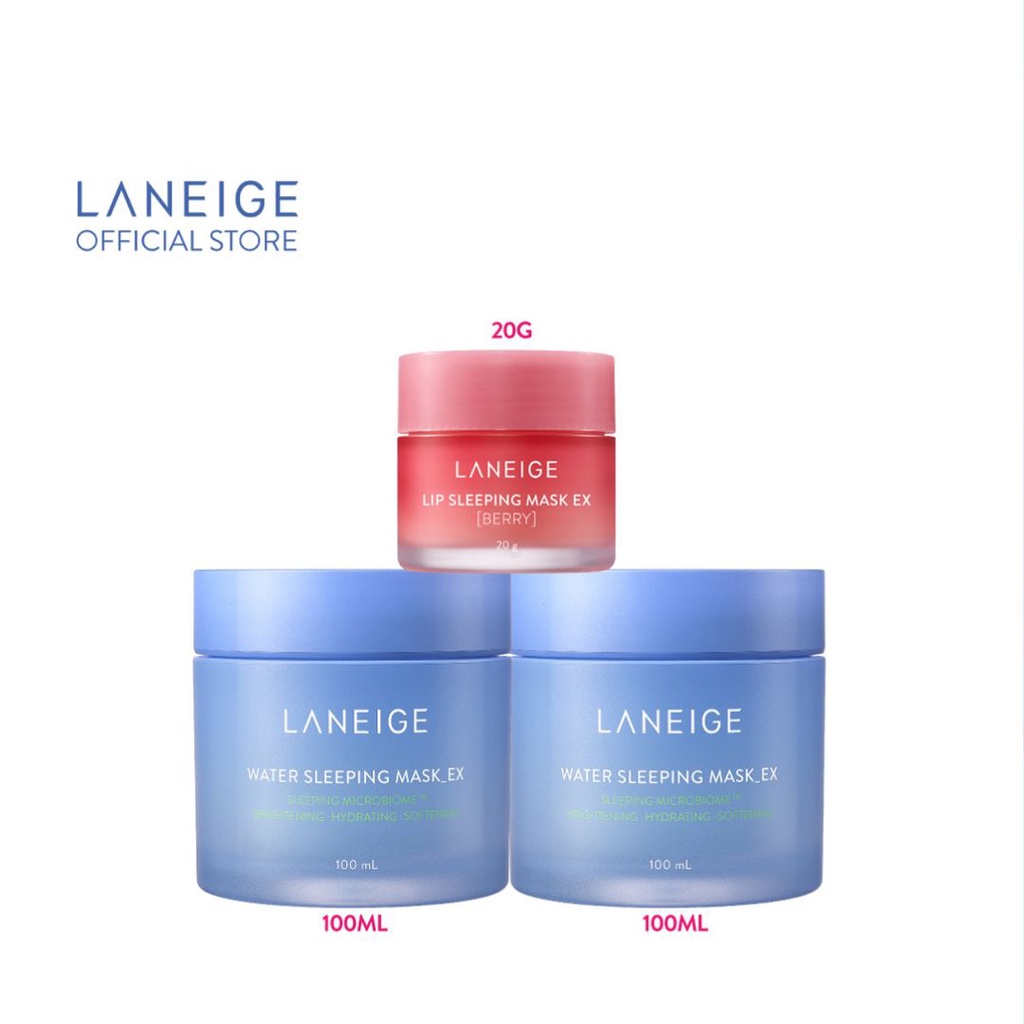 LANEIGE Water Sleeping Mask EX 100ml x2 + Lip Sleeping Mask EX 20g