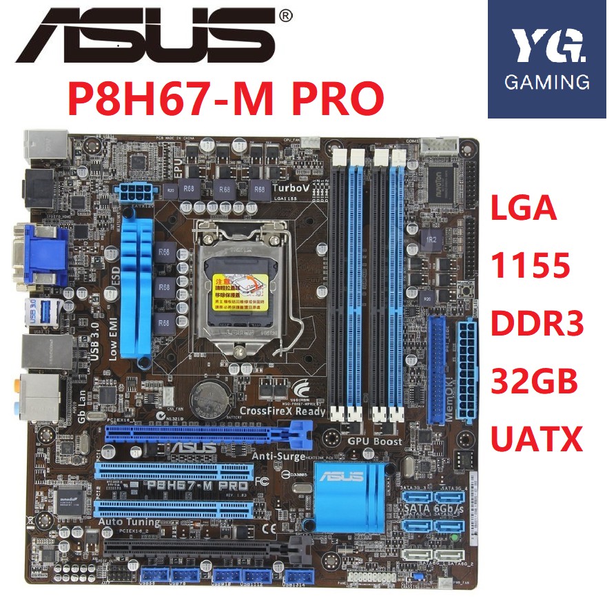 Asus P8H67-M PRO Desktop Motherboard H67 Socket LGA 1155 i3 i5 i7 DDR3 32G u ATX UEFI BIOS Original Used Mainboard