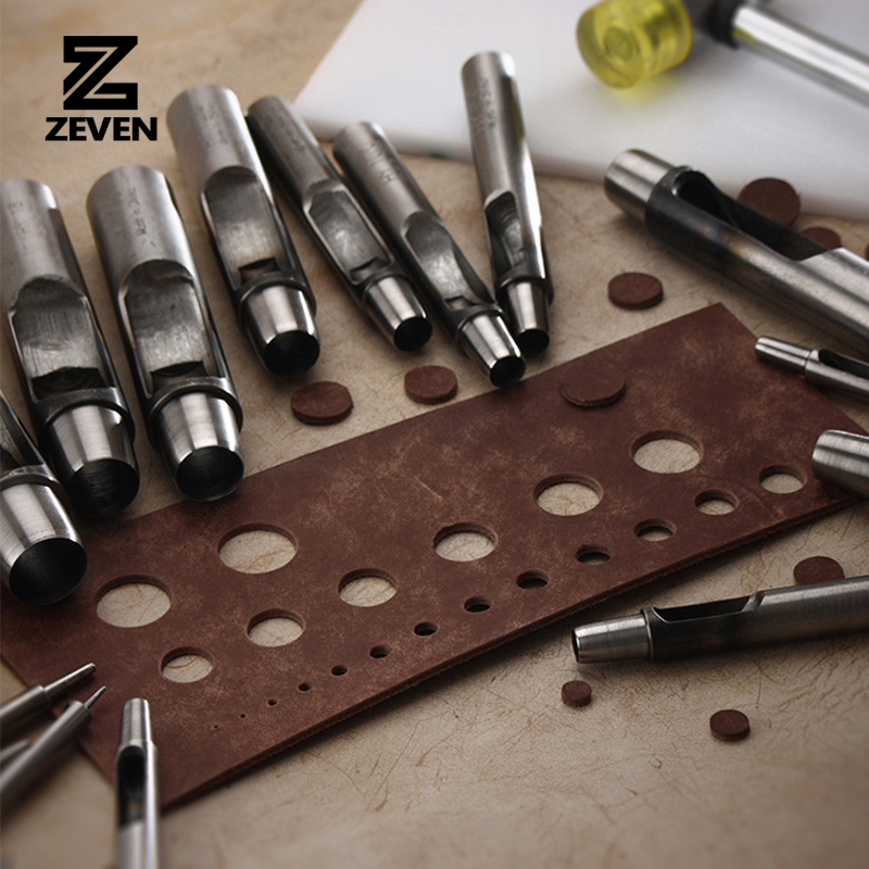 Hy Hole Punch เครื่องมือโลหะผสมเหล็ก Hollow Punch เข็มขัดหัตถกรรมรอบ Punch Leathercraft เครื่องมือ 20 ขนาดสําหรับเลือก